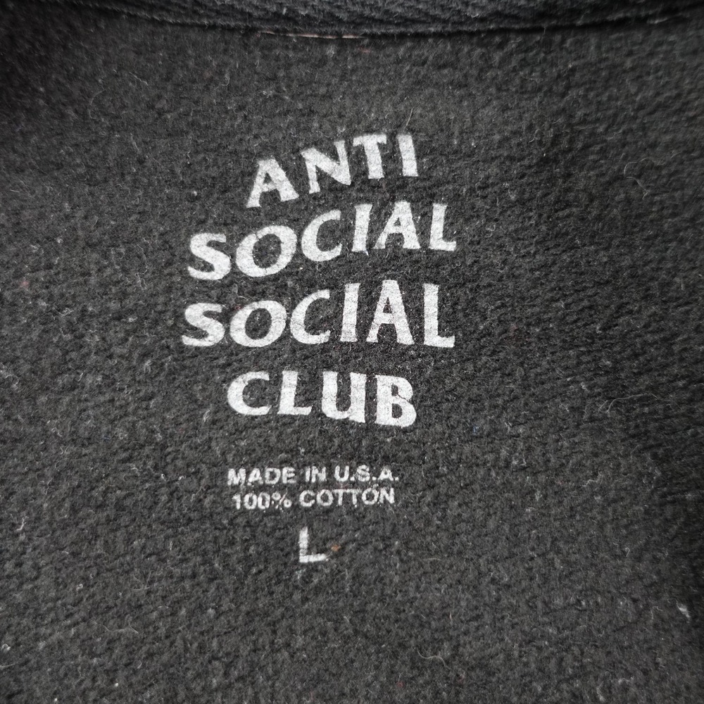 Anti Social Club Sweatshirt Men's Large Black Kkoch Butterfly Blossom ASSC Crew - Picture 4 of 7